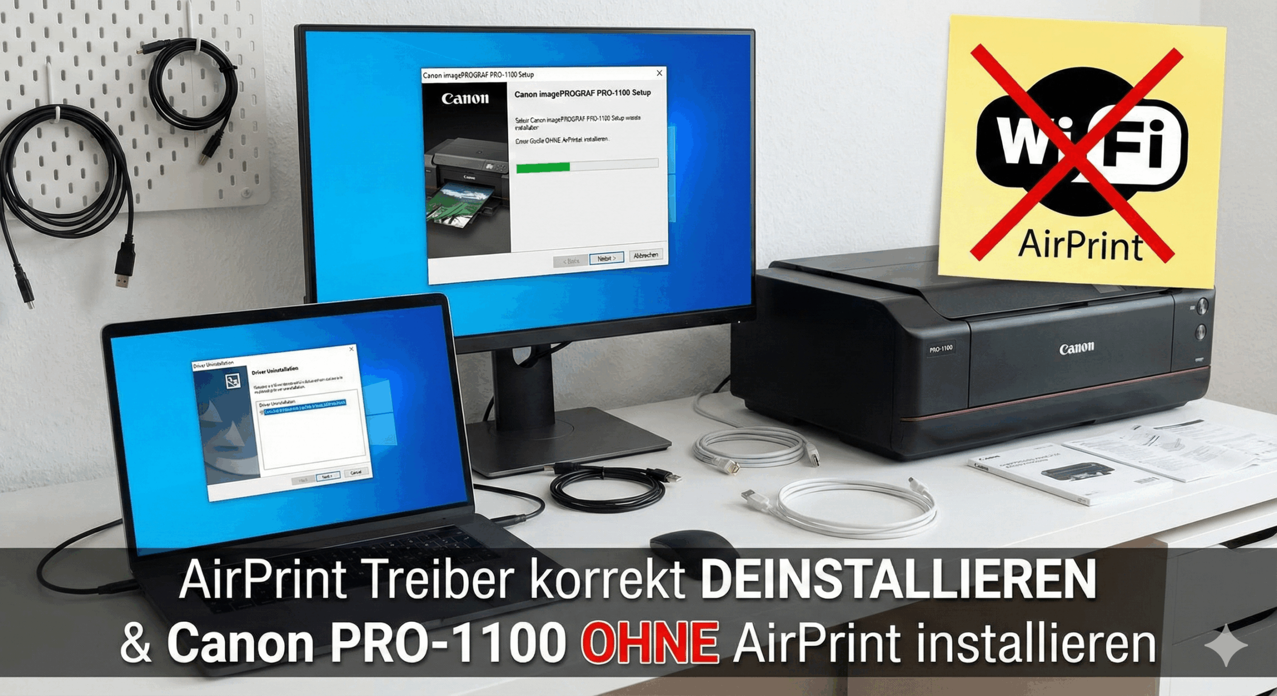 Canon imagePROGRAF PRO-1100 ohne AirPrint installieren.